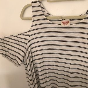 Cold shoulder striped shirt